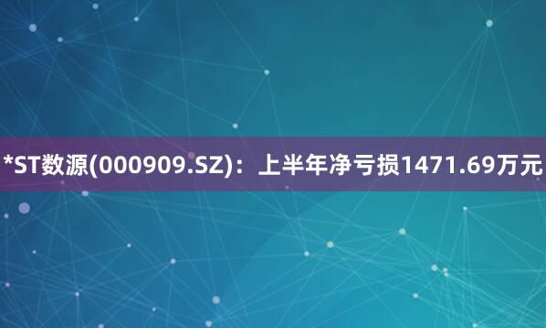 *ST数源(000909.SZ)：上半年净亏损1471.69万元
