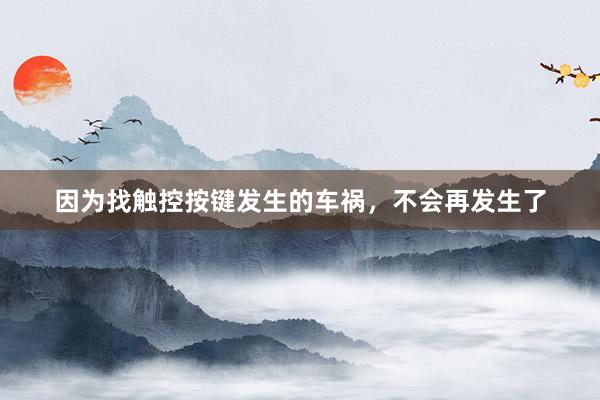 因为找触控按键发生的车祸，不会再发生了
