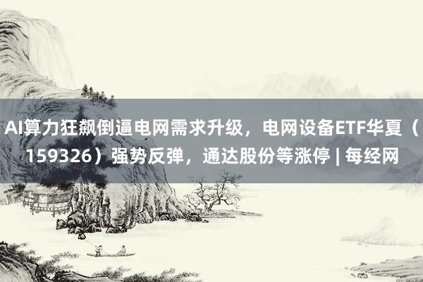 AI算力狂飙倒逼电网需求升级，电网设备ETF华夏（159326）强势反弹，通达股份等涨停 | 每经网
