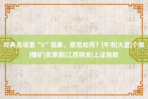 经典名场面“V”现象，感觉如何？|牛市|大盘|个股|锂矿|资源股|江西铜业|上证指数