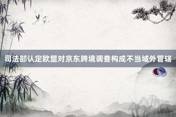 司法部认定欧盟对京东跨境调查构成不当域外管辖