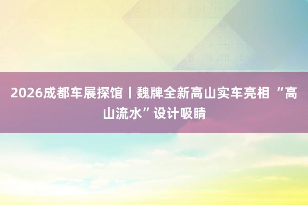 2026成都车展探馆丨魏牌全新高山实车亮相 “高山流水”设计吸睛