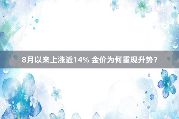 8月以来上涨近14% 金价为何重现升势？