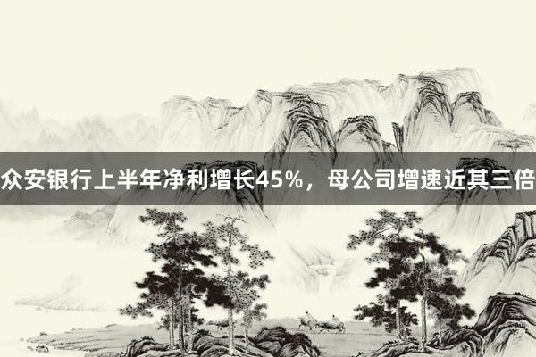 众安银行上半年净利增长45%，母公司增速近其三倍