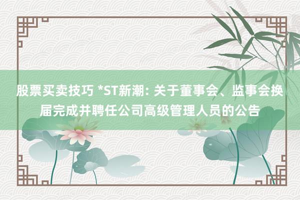 股票买卖技巧 *ST新潮: 关于董事会、监事会换届完成并聘任公司高级管理人员的公告