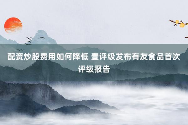 配资炒股费用如何降低 壹评级发布有友食品首次评级报告