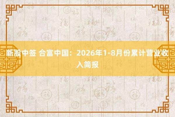 新股中签 合富中国：2026年1-8月份累计营业收入简报