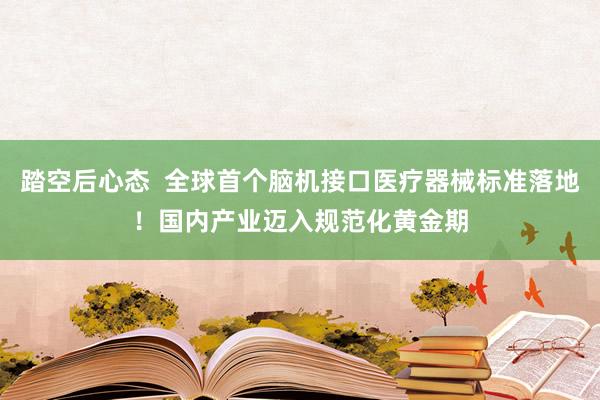 踏空后心态  全球首个脑机接口医疗器械标准落地！国内产业迈入规范化黄金期